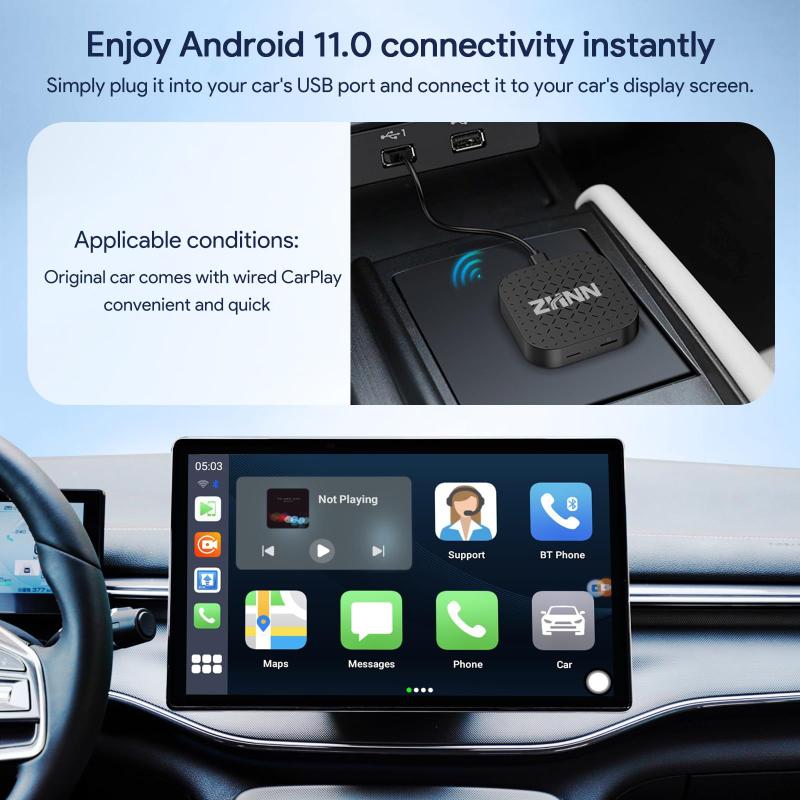 CarPlay AI BOX Android GPS「CARPLAY9AI.A」 Caixa de Vídeo Multimídia Carplay AI Box ZHNN com Android 11 para